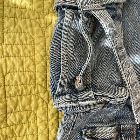 Darker Waves Rave stretch strappy cargo bellbottoms womens size XS / youth 14 - Picture 3 of 4